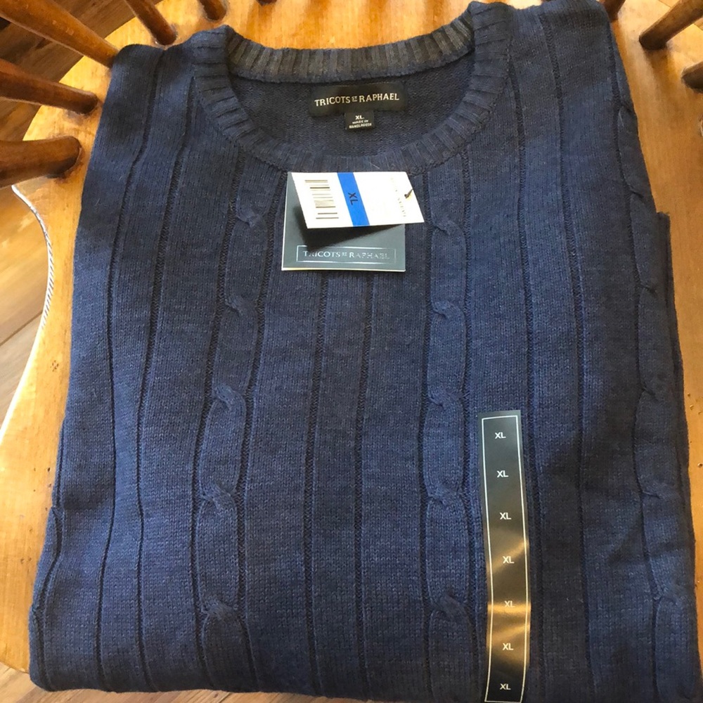 Navy cable knit sweater NWT